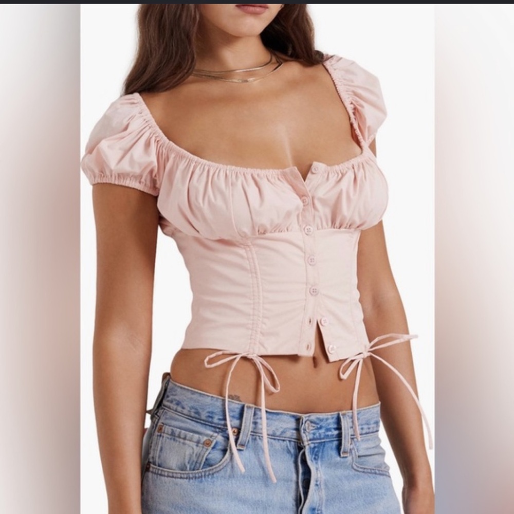 House of CB Kitty Puff Top -Pale Pink